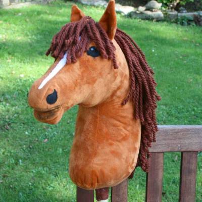 Tolles Hobby Horse, Steckenpferd, Fuchs mit heller Blesse,Stecken 39 cm, 