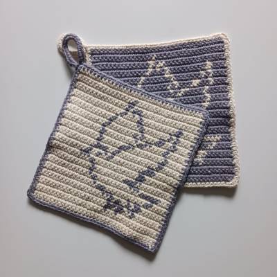 Häkelanleitung Topflappen "Taube"