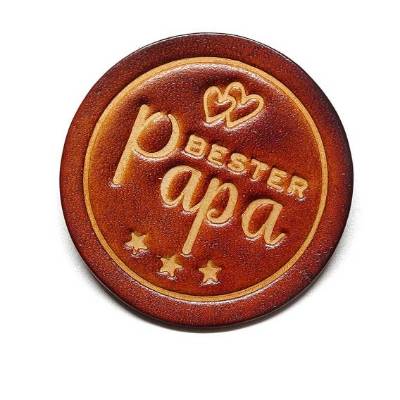 Leder Patch - Aufnäher - OX Antique - Bester Papa - Rindleder - Vickys World