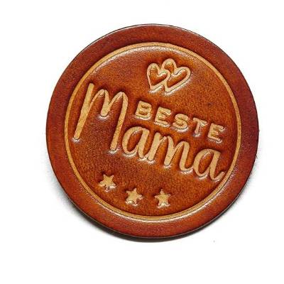 Leder Patch - Aufnäher - OX Antique - Beste Mama - Rindleder - Vickys World