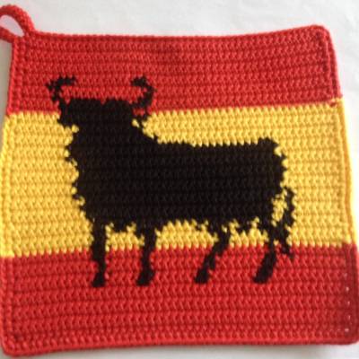 DIY-Häkelanleitung Topflappen Spanien – PDF zum Download