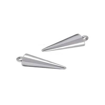 2 Kegel Anhänger Edelstahl 18 mm