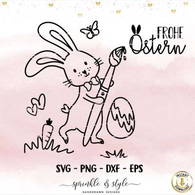 Plotterdatei Ostern, Frohe Ostern, Laserdatei Ostern, Cricut, Osterhase png, Frühling PNG, Clipart Hase svg