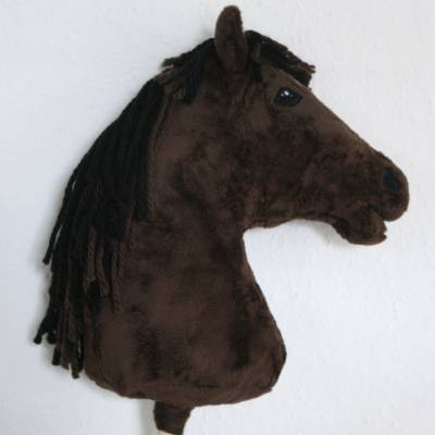 Tolles Hobby Horse, Steckenpferd, dunkelbraun mit heller Blesse,Stecken 39 cm, 