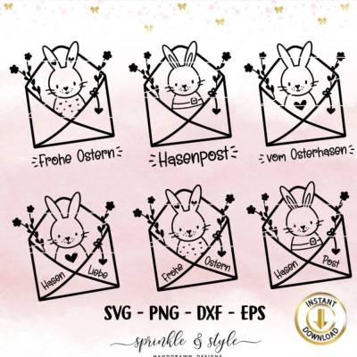 Plotterdatei Ostern, Frohe Ostern, Laserdatei Ostern, Cricut, Osterhase png, Frühling PNG, Clipart Hase dxf, eps