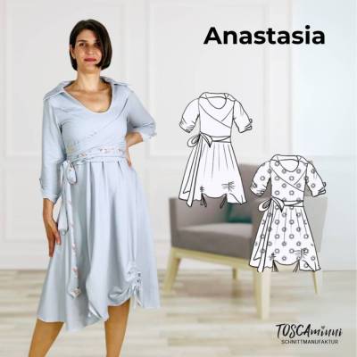 Schnittmuster Kleid Anastasia | Wickelkleid | Kleid A-Linie