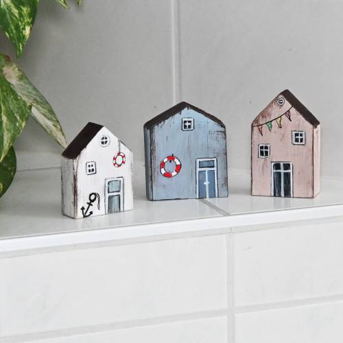 Maritime Holzhäuser Strandhäuschen Shabby Deko handbemalt Ostsee Nordsee Meer Geschenk
