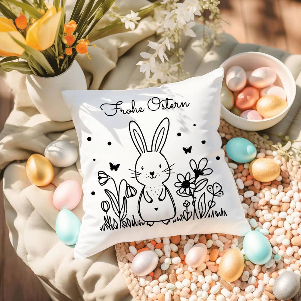 Plotterdatei Ostern, Frohe Ostern, Laserdatei Ostern, Cricut, Osterhase png, Frühling PNG, Clipart Hase svg Bild 2