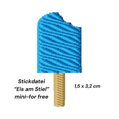 FREEBIE Stickdatei "Eis" mini 10x10 Applikation Eis am Stil