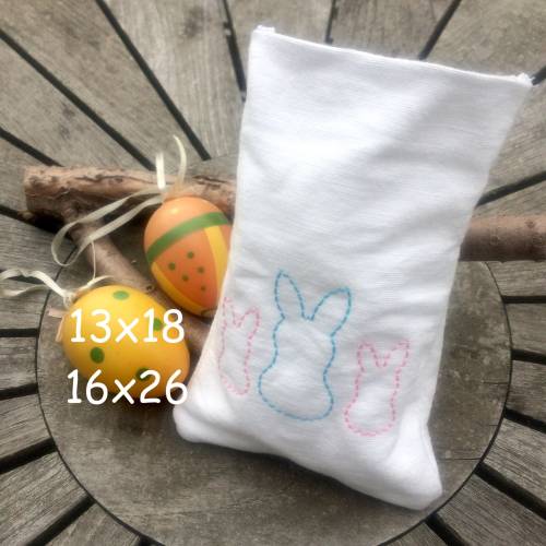 Osterbeutel Stickdatei  ITH 13x18 16x26 Ostern Ostertasche Osterkorb Osterhase Osterdeko Dekoration