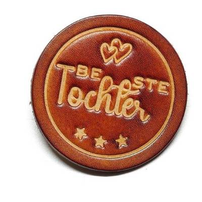 Leder Patch - Aufnäher - OX Antique - Beste Tochter - Rindleder - Vickys World