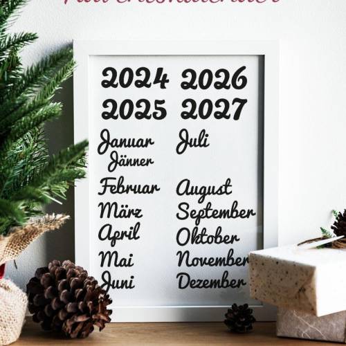 Kalender Plotterdatei | 2025 - 2027 SVG DXF