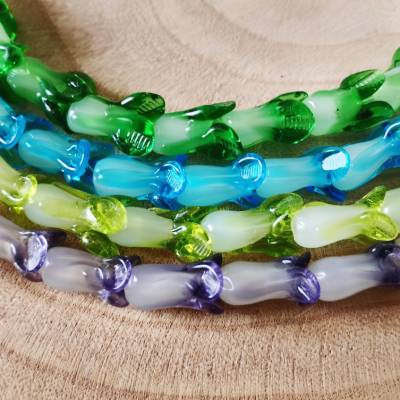 handgemachte Murano Perlen Blume 4 Farben zur Auswahl 10 Stück