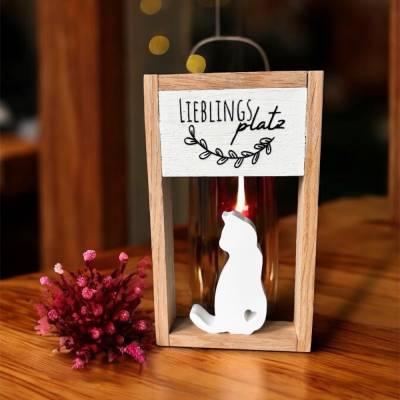 Mini Holzrahmen „Lieblingsplatz“ • Der perfekte Akzent für Katzenfreunde