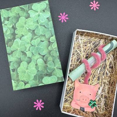 Geschenkbox Glücksschwein – Handgemachte Geschenkverpackung für Glückwünsche