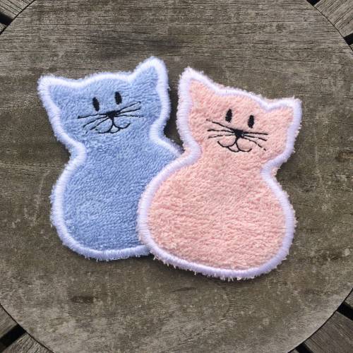Abschminkpad Katze Stickdatei VL2 ITH 10x10 cm Waschpad Pad Pads