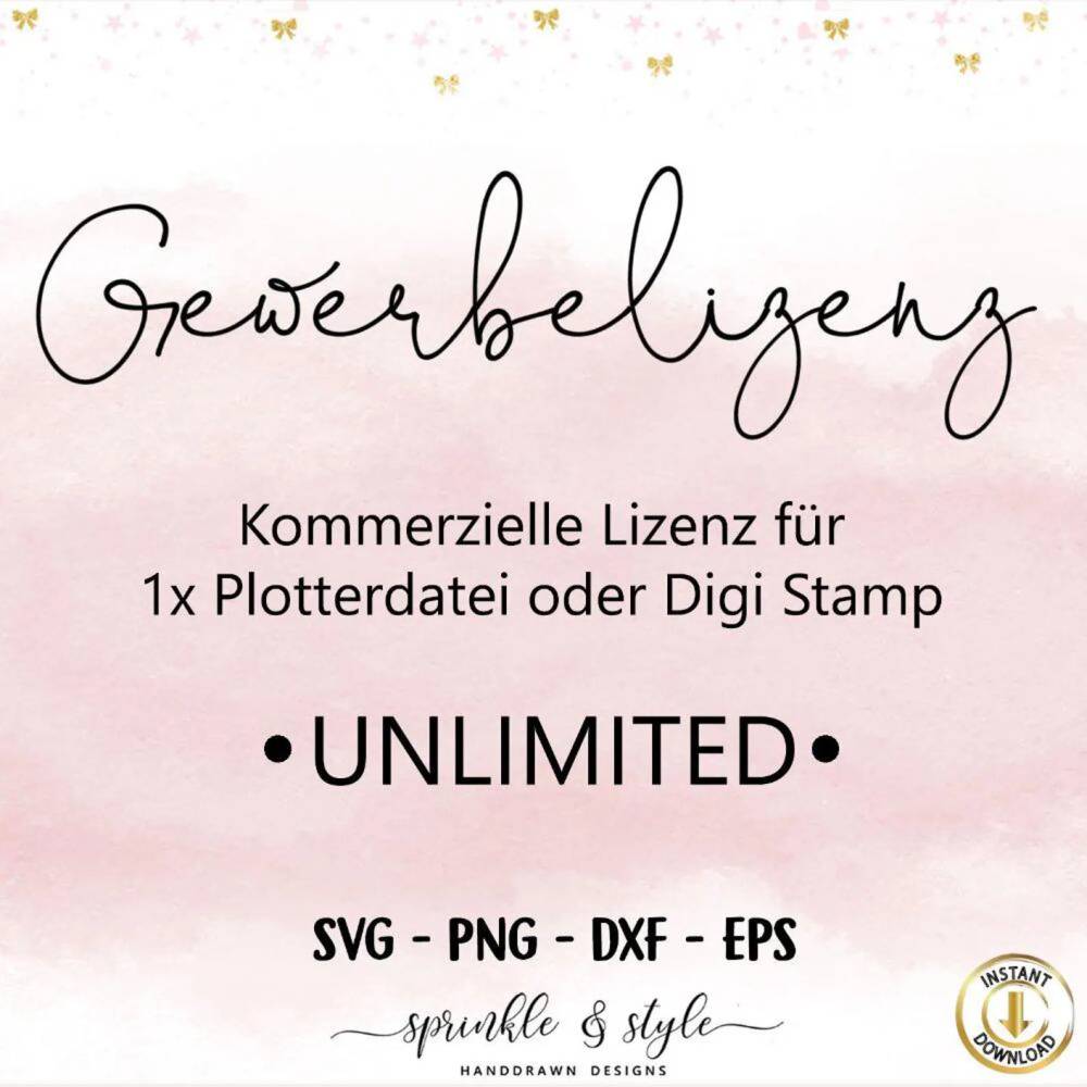 Gewerbelizenz, Plotterdatei, Laserdatei png, svg, dxf, eps, Clipart Digistamp, Lizenz Bild 1