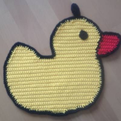 DIY-Häkelanleitung Topflappen "Quietsche-Ente"