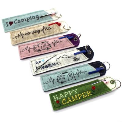 Stickdatei Camping Outdoor Etuis Stifteetui schmal für einen oder zwei Kugelschreiber
