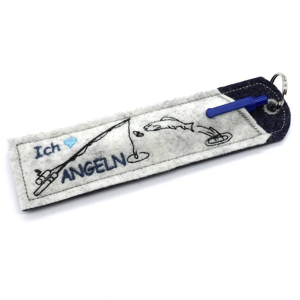 Stickdatei Camping Outdoor Etuis Stifteetui schmal für einen oder zwei Kugelschreiber Bild 3