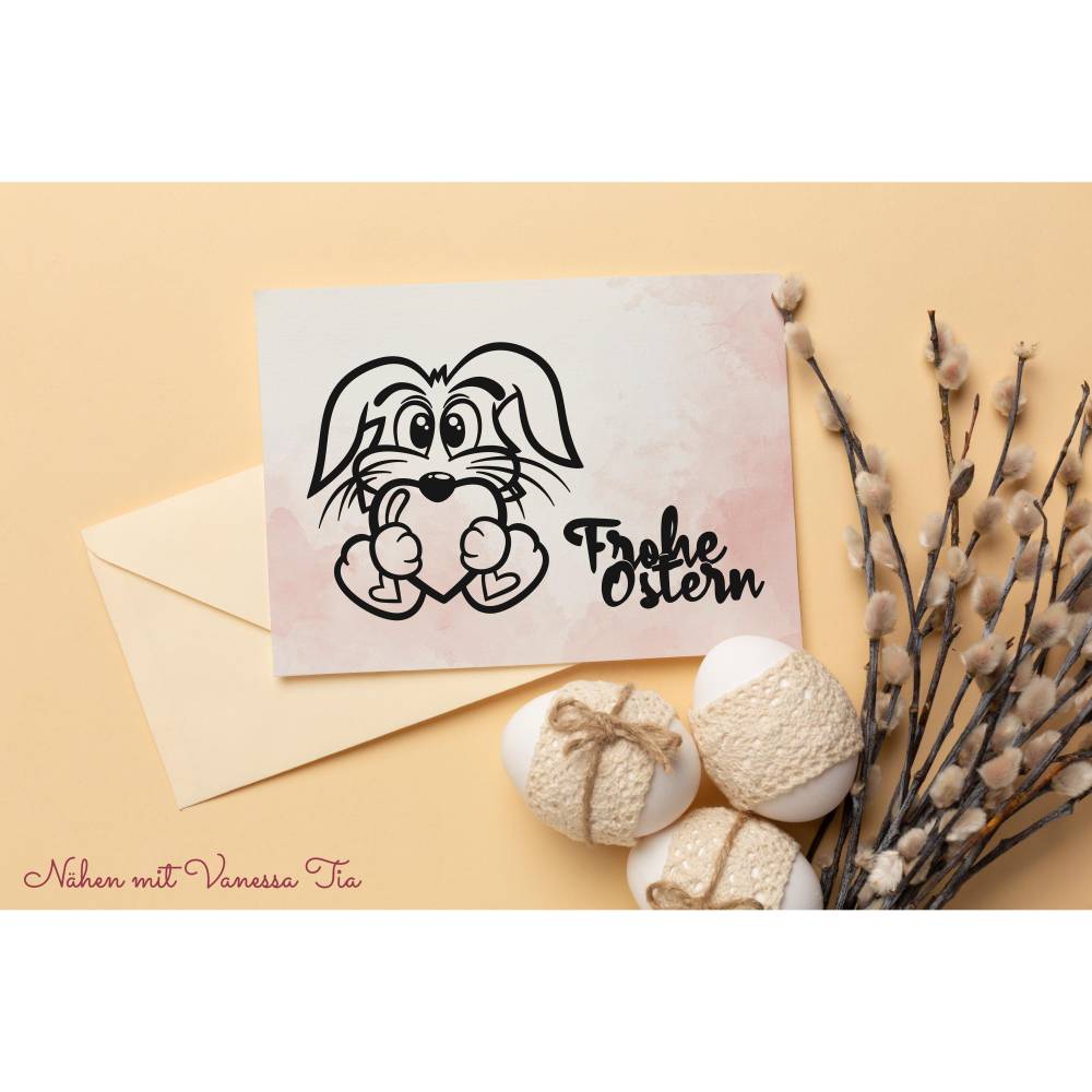 Hase Mit Herz Plotterdatei SVG  DXF Bild 1