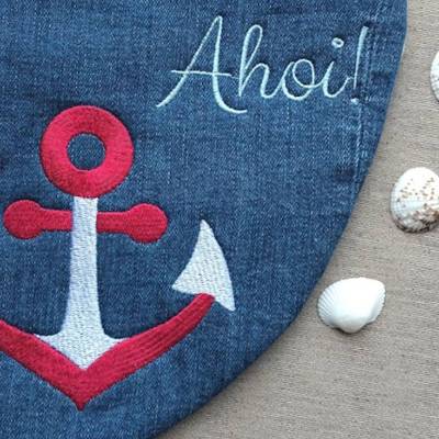 Anker & Schriftzug Ahoi 12-14x18cm