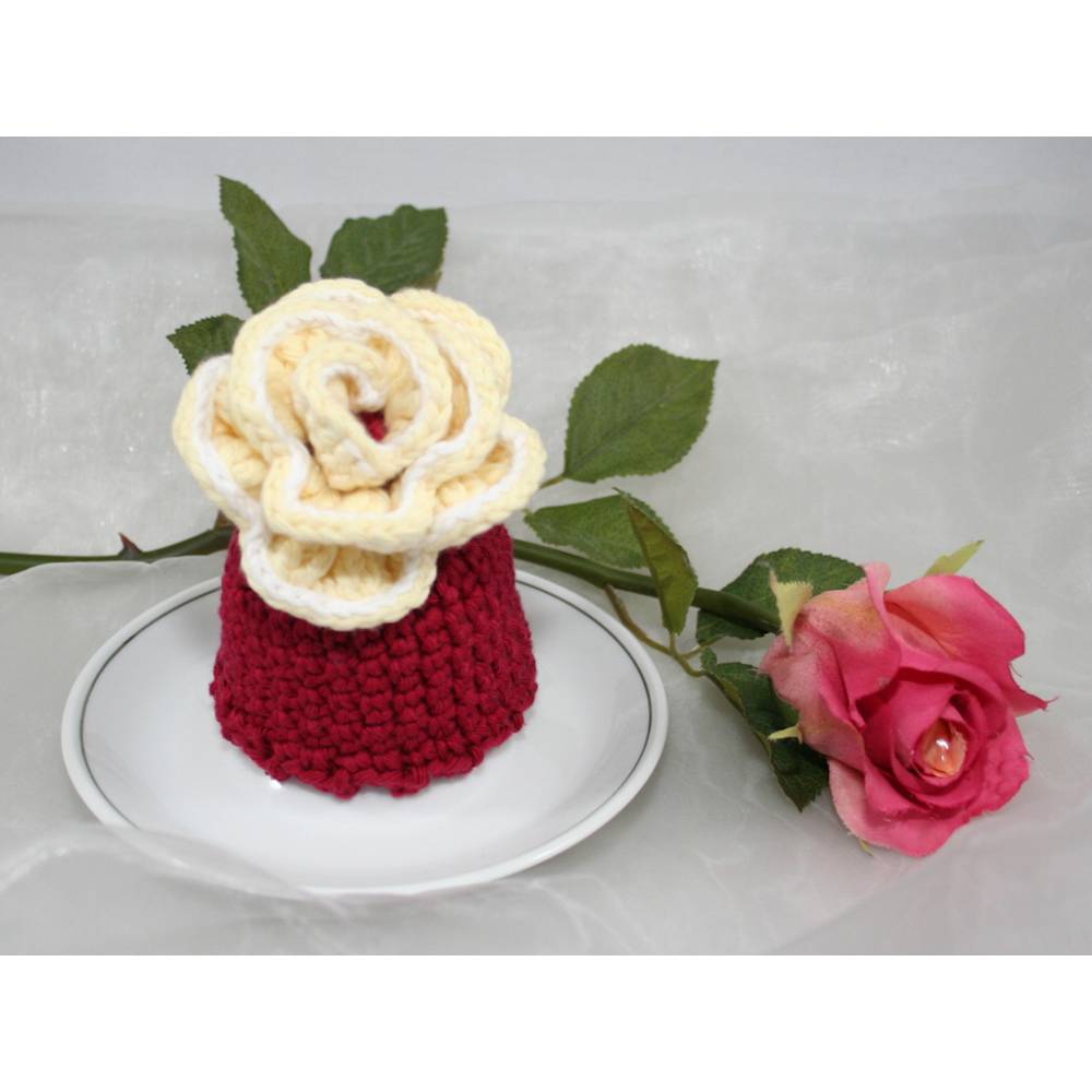 Eierwärmer - Rose - Häkelanleitung Bild 1