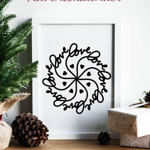 Mandala Love Plotterdatei SVG DXF