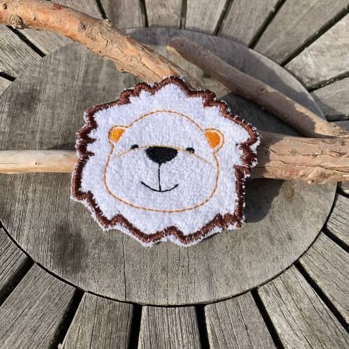 Abschminkpad Löwe Stickdatei ITH 10x10 cm Waschpad Pad
