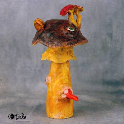 Skulptur Pontiak – Handgefertigtes, einzigartiges Kunstobjekt im Pilz-Design