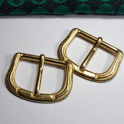 2 Gürtelschnallen 40mm goldfarben Metall mit Dorn klassische Gürtelschließen, Trödel Dings da