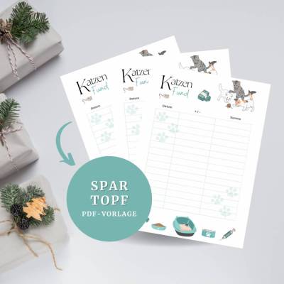 Dein Sparplan für Katzen • PDF Datei A4 Download