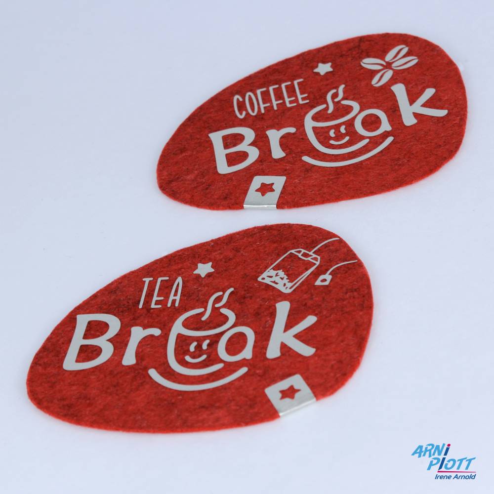 SVG Plotterdatei Untersetzer, Tassenuntersetzer Coffee-Break, Tea-Break, Plottdatei Filzuntersetzer, Geschenkidee Männer Bild 5