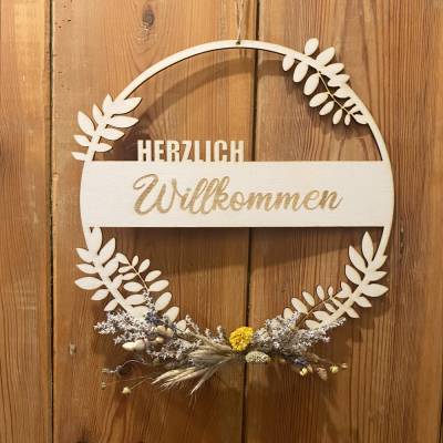 Türkranz Türschild Willkommen 29cm