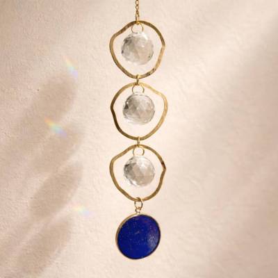 Suncatcher Lapislazuli, Kristall Sonnenfänger, Lichtfänger, Boho Deko, Feng Shui, Fensterdeko zum hängen, Geburtstagsges