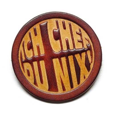 Leder Patch - Aufnäher - OX Antique - Ich Chef Du Nix! - Spruch - Rindleder - Vickys World