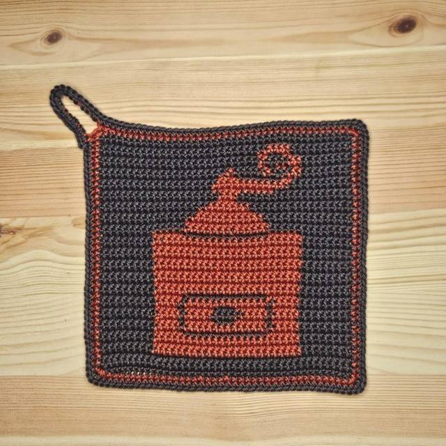 Häkelanleitung Topflappen "Kaffeemühle" Bild 2