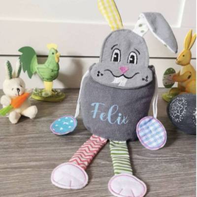 Osterbeutel mit Name Hase Ostertasche personalisiert Geschenk Ostern Junge Mädchen
