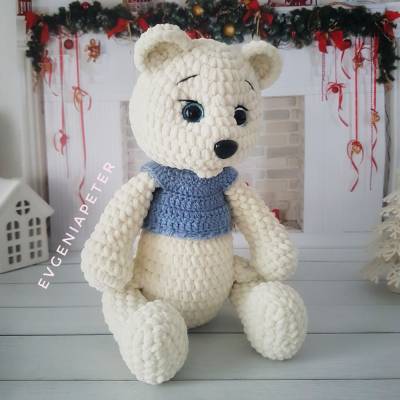 Plüschtier, Plüschbär, Gehäkeltes Spielzeug, Kuscheltier, Gehäkelter Bär, Teddybär, Geburtstagsgeschenk, Exklusiv.