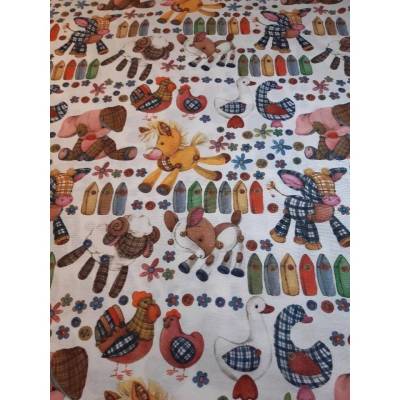 Dekostoff  "Kuscheltiere", 140 cm breit, Meterware, Preis pro 0,5 lfdm