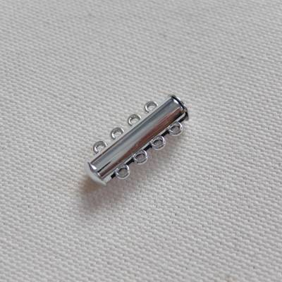 Magnetverschluss, Schiebeverschluss silber mit 4 Ösen 