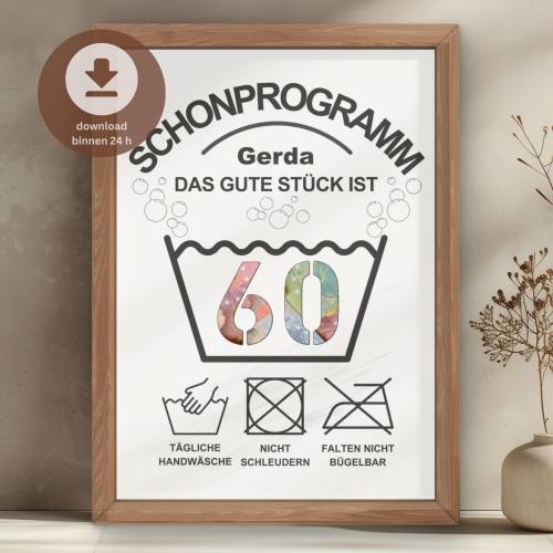 60. Geburtstag Geldgeschenk personalisiert | 60 Geburtstag Frau Geburtstagsgeschenk  | DIY Geld-Geburtstagskarte | PDF