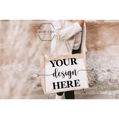 Jutetasche Mockup für Designer, Jute Bag Mockup Tote Mockup Shopping Bag Mockups Shopping Tote Mock Up Tasche