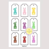 Geschenkanhänger Osterhasen – 9 bunte Anhänger zum Ausdrucken & Ausschneiden (PDF, A4)