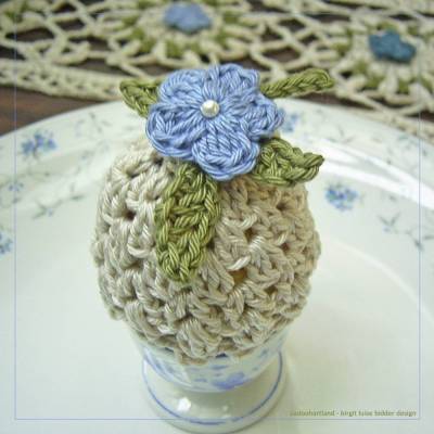 Häkelanleitung - PRIMROSE - Eierwärmer nach Art Irischer Häkel-Spitze, Gipure - PDF