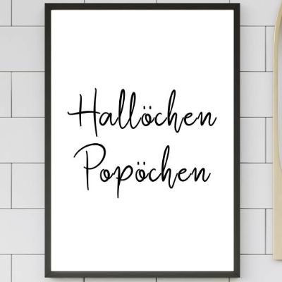 Badezimmer Poster HALLÖCHEN POPÖCHEN Wandkunst moderne Bad Dekoration, kreatives Wohnaccessoire, Badezimmer Wohnidee
