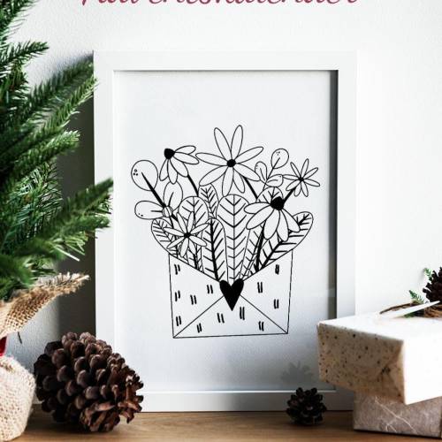 Blumenpost - Blumen Im Umschlag SVG DXF