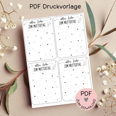 Digitale Datei, PDF Druckvorlage Karte "Muttertag"