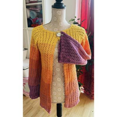 Häkelanleitung, Häkeljacke, Strickjacke, Cardigan Anleitung zum Häkeln RVO