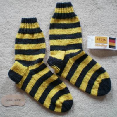 Socken für Herren, Größe 41 / 42, für Fans in schwarz-gelb